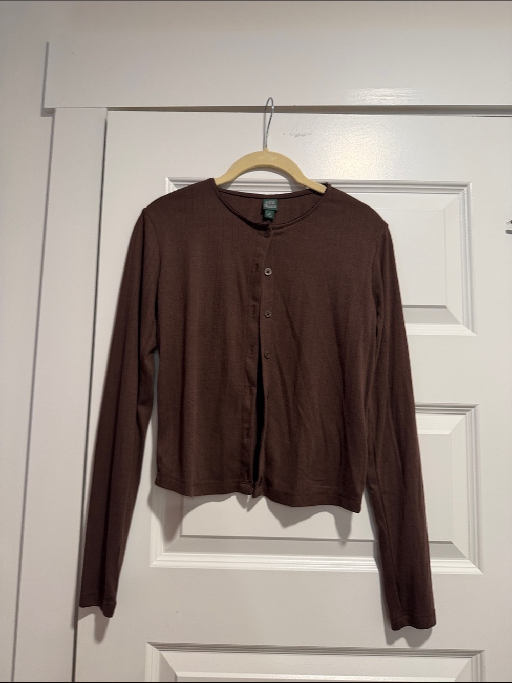 wild fable Brown Button-Front Long Sleeve Top
